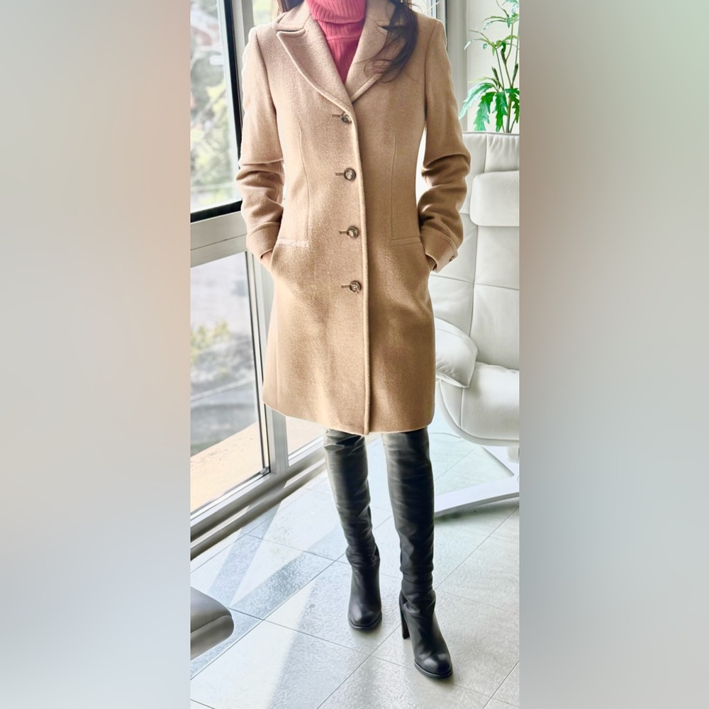 Brooks Brothers Timeless Car Coat in Sumptuous Italian Camel Hair. Size 0 Petite